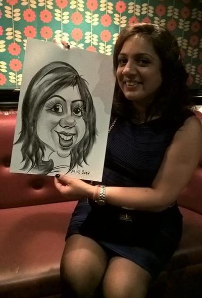 Caricature artist at Christmas Party