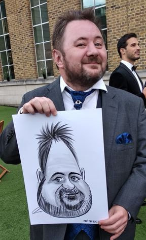 Caricature artist fat man
