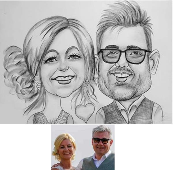 couple caricature from photograph