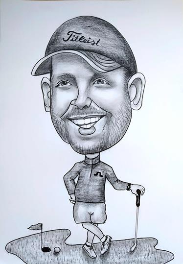 golfer caricature from photo