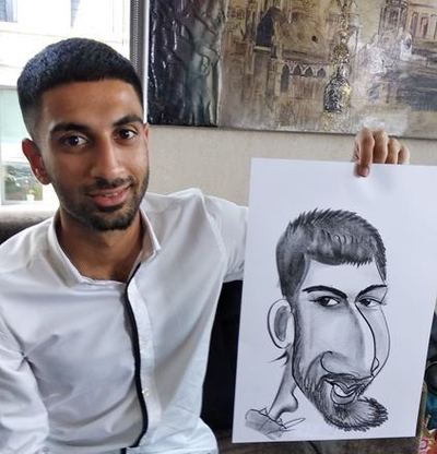 Scottish Caricaturist Indian boy