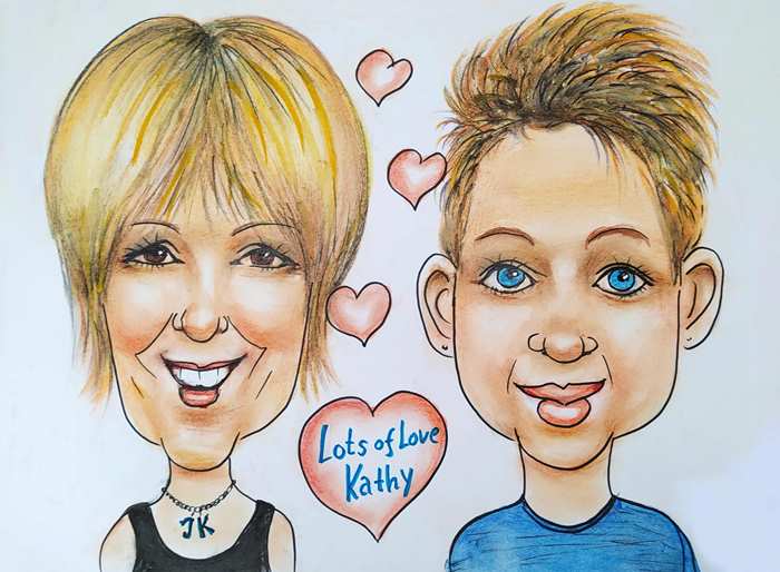 love caricature from photo