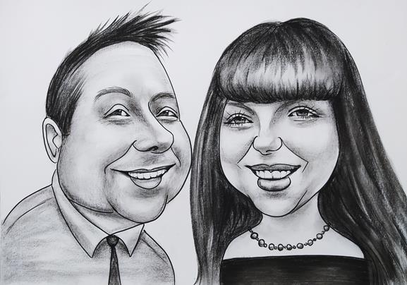 Parents caricature from photos