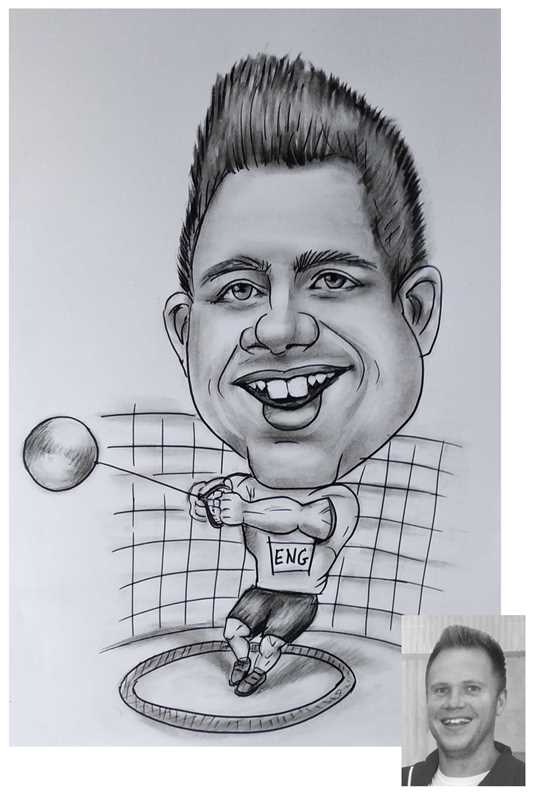 Rugby caricature for Scotland